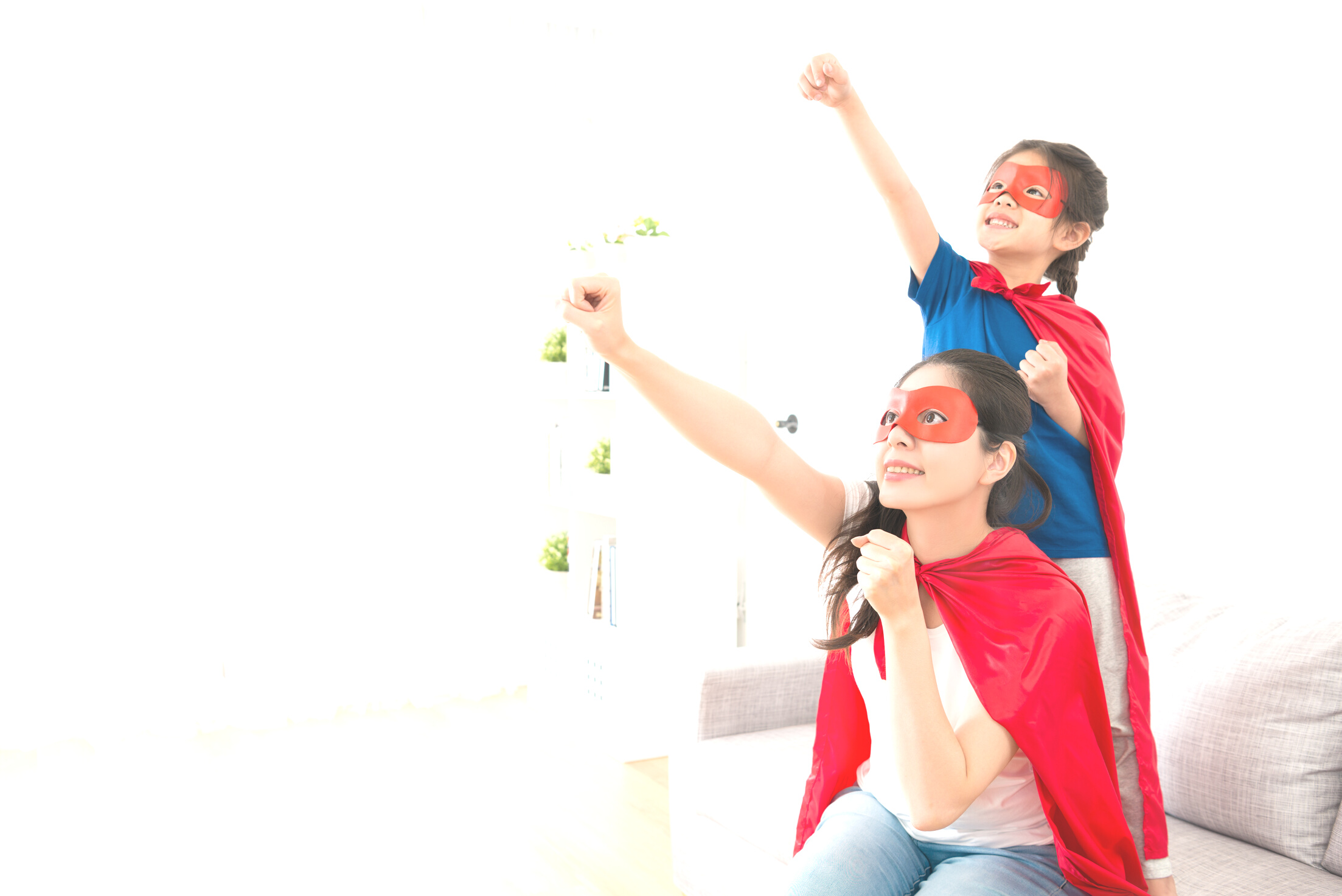 Superhero Mom and Kid